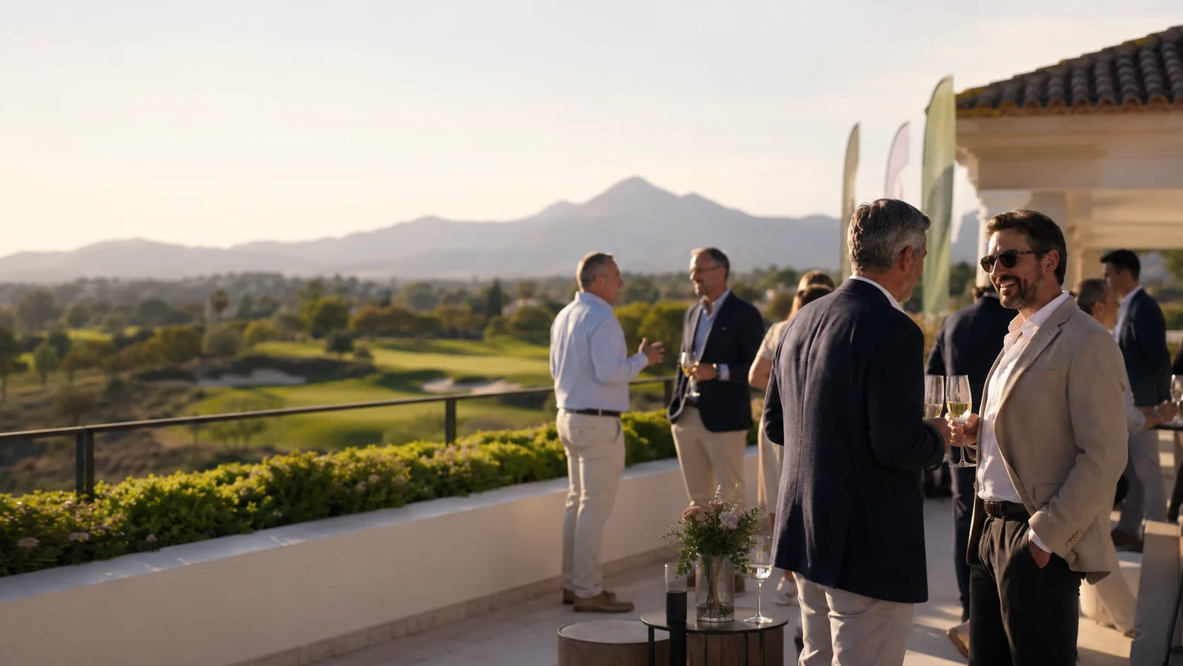 Relaciones empresariales en un club de golf